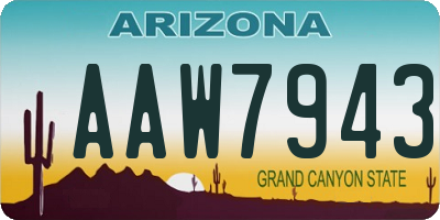 AZ license plate AAW7943