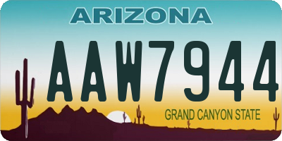 AZ license plate AAW7944