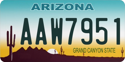 AZ license plate AAW7951