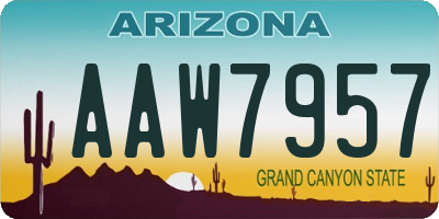 AZ license plate AAW7957