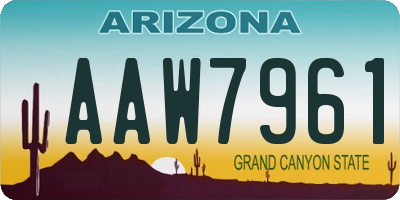 AZ license plate AAW7961