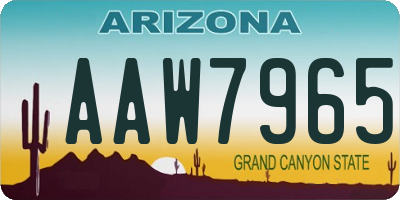 AZ license plate AAW7965