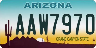 AZ license plate AAW7970