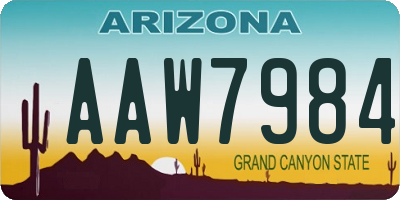 AZ license plate AAW7984