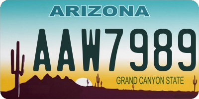 AZ license plate AAW7989