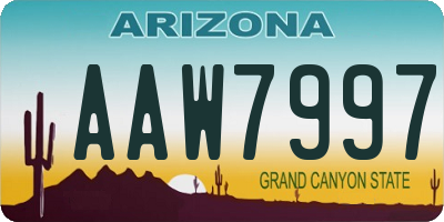 AZ license plate AAW7997