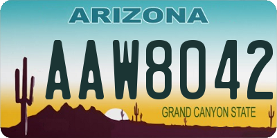 AZ license plate AAW8042
