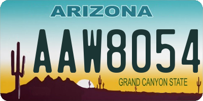 AZ license plate AAW8054