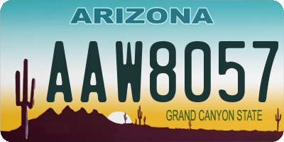 AZ license plate AAW8057