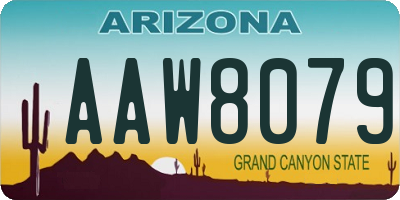 AZ license plate AAW8079