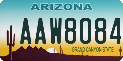 AZ license plate AAW8084