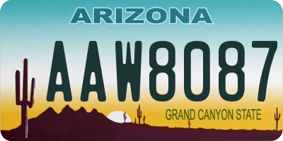 AZ license plate AAW8087