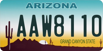 AZ license plate AAW8110