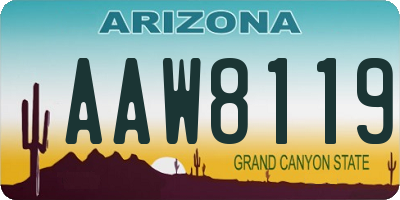 AZ license plate AAW8119