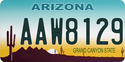 AZ license plate AAW8129