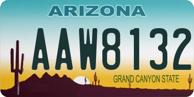 AZ license plate AAW8132