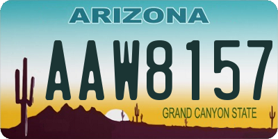 AZ license plate AAW8157