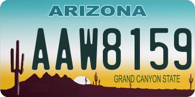 AZ license plate AAW8159