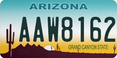 AZ license plate AAW8162