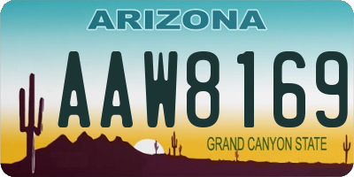 AZ license plate AAW8169