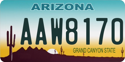 AZ license plate AAW8170