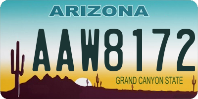 AZ license plate AAW8172