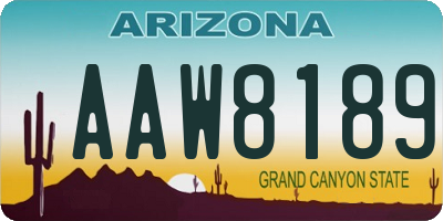 AZ license plate AAW8189