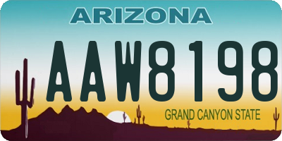 AZ license plate AAW8198