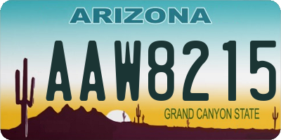 AZ license plate AAW8215