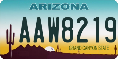 AZ license plate AAW8219