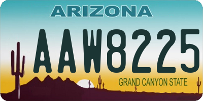 AZ license plate AAW8225