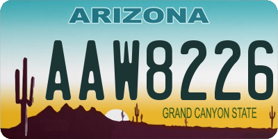 AZ license plate AAW8226