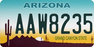 AZ license plate AAW8235