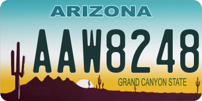 AZ license plate AAW8248