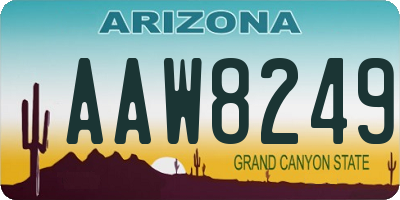 AZ license plate AAW8249