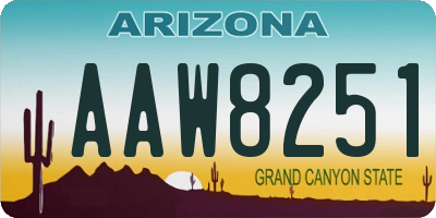 AZ license plate AAW8251