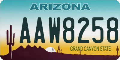 AZ license plate AAW8258