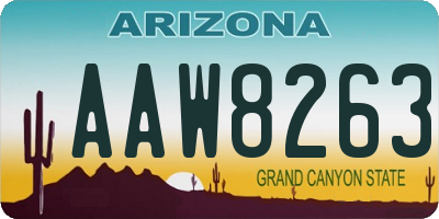 AZ license plate AAW8263