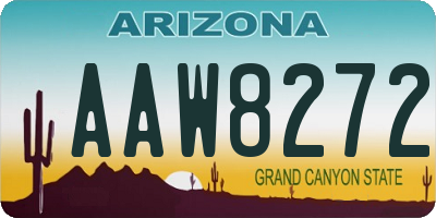 AZ license plate AAW8272