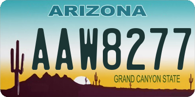 AZ license plate AAW8277