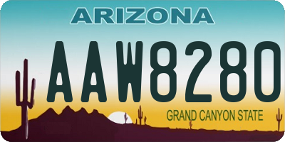 AZ license plate AAW8280