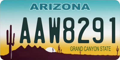 AZ license plate AAW8291
