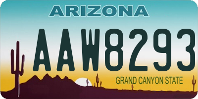AZ license plate AAW8293