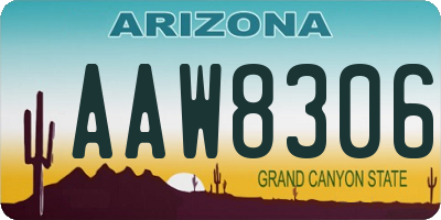 AZ license plate AAW8306