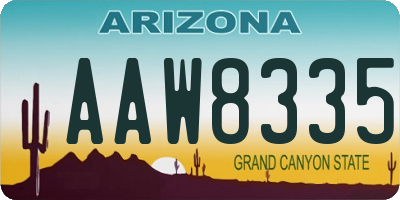 AZ license plate AAW8335