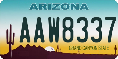 AZ license plate AAW8337