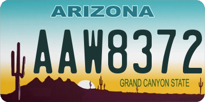 AZ license plate AAW8372