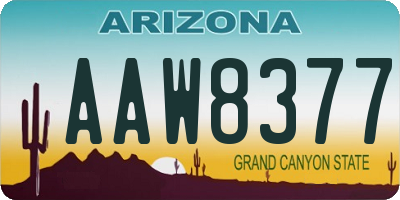 AZ license plate AAW8377