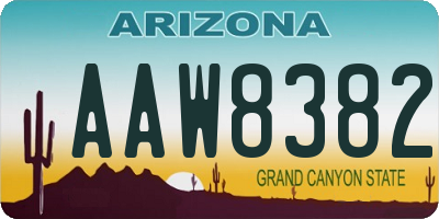 AZ license plate AAW8382