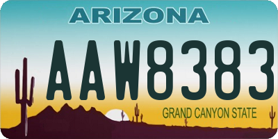 AZ license plate AAW8383